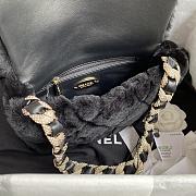 Kitlife Chanel Diamond Wool Fur Flap Bag Black – AS2240 – 1.5x21.5x6.5 cm - 2