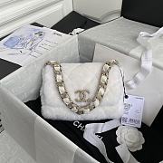 Kitlife Chanel Diamond Wool Fur Flap Bag White – AS2240 – 1.5x21.5x6.5 cm - 1