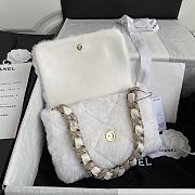 Kitlife Chanel Diamond Wool Fur Flap Bag White – AS2240 – 1.5x21.5x6.5 cm - 2