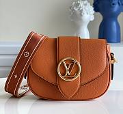 Kitlife Louis Vuitton Pont 9 Handbag Grained Calfskin Orange – M58968 – 21 x 15 x 6.5 cm - 1