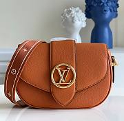 Kitlife Louis Vuitton Pont 9 Handbag Grained Calfskin Orange – M58968 – 25 x 17.5 x 8 cm - 1