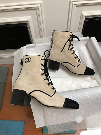 Kitlife Chanel Ankle Suede Calfskin Boots  Beige | Size 35 - 40