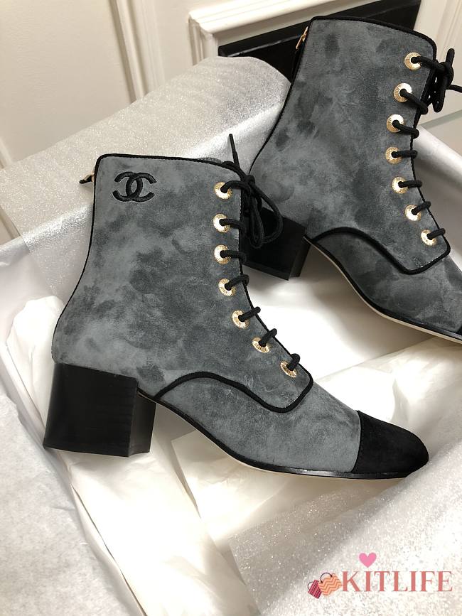Kitlife Chanel Ankle Suede Calfskin Boots  Blue | Size 35 - 40 - 1