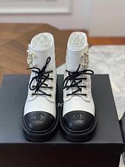 Kitlife Chanel Quilted CC Lace Up Boots White | Size 35 - 40 - 1