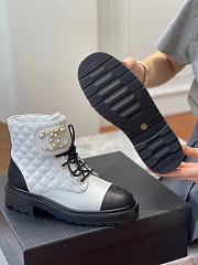Kitlife Chanel Quilted CC Lace Up Boots White | Size 35 - 40 - 3