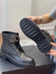 Kitlife Chanel Quilted CC Lace Up Boots Black | Size 35 - 40 - 4
