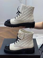 Kitlife Chanel Patent Leather CC Lace Up Boots White | Size 35 - 40 - 5