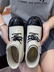 Kitlife Chanel Patent Leather CC Lace Up Boots White | Size 35 - 40 - 4
