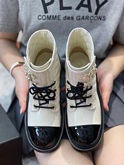 Kitlife Chanel Patent Leather CC Lace Up Boots White | Size 35 - 40 - 3