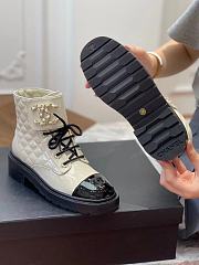 Kitlife Chanel Patent Leather CC Lace Up Boots White | Size 35 - 40 - 2