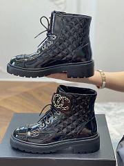 Kitlife Chanel Patent Leather CC Lace Up Boots Black | Size 35 - 40 - 6