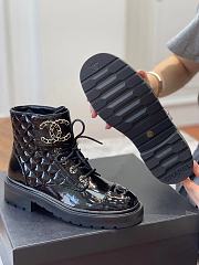 Kitlife Chanel Patent Leather CC Lace Up Boots Black | Size 35 - 40 - 4