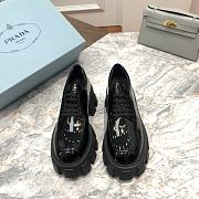 Kitlife Prada Monolith Shiny Calfskin Lace-Up Shoes Loafers Black | Size 34 - 41 - 1