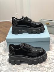 Kitlife Prada Monolith Shiny Calfskin Lace-Up Shoes Loafers Black | Size 34 - 41 - 2