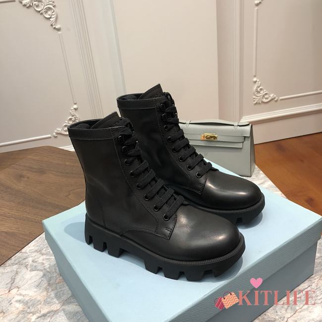Kitlife Prada All-Leather Lace-Up Ankle Boots Black | Size 35 - 41 - 1