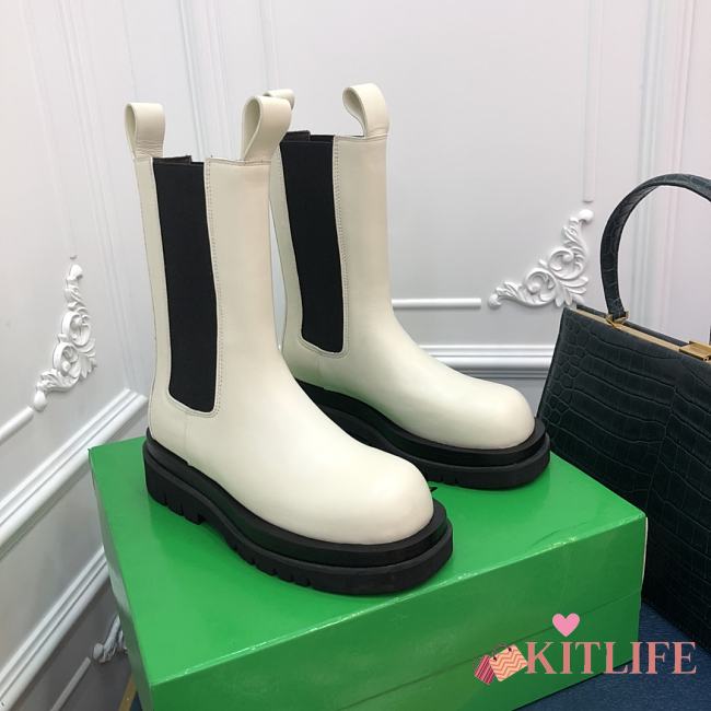 Kitlife Bottega Veneta Martin Lug Chunky Sole Boots White - 1