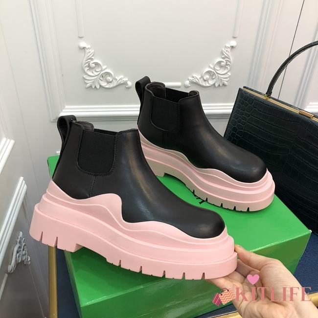 Kitlife Bottega Veneta Lug Chunky Sole Short Boots Pink  - 1