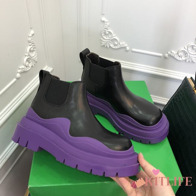 Kitlife Bottega Veneta Lug Chunky Sole Short Boots Purple  - 1