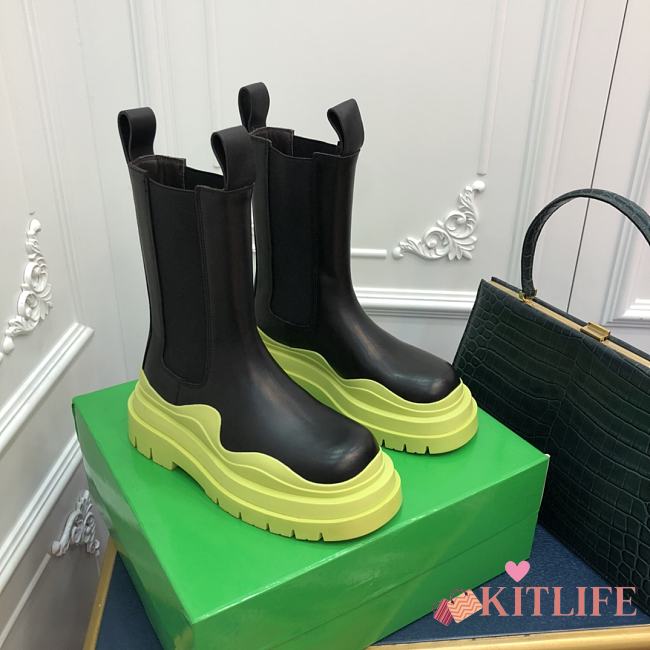 Kitlife Bottega Veneta Lug Chunky Sole Chelsea Boots Seagrass - 1