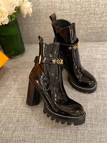 Kitlife Louis Vuitton Star Trail Ankle Boots 9cm Shiny Leather Black | Size 35 - 39