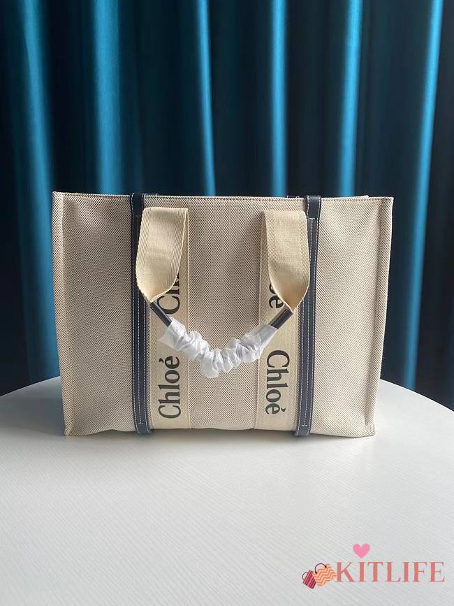 Kitlife Chloe Woody Large Tote Bag Blue - 7565# – 45x33x13 cm - 1