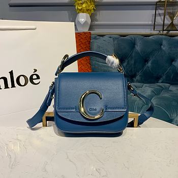 Kitlife Chloe C Double Carry Bag In Shiny & Suede Calfskin Blue – 16.5x5x14 cm