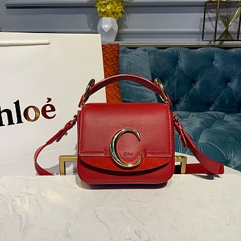 Kitlife Chloe C Double Carry Bag In Shiny & Suede Calfskin Red – 16.5x5x14 cm