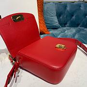 Kitlife Chloe C Double Carry Bag In Shiny & Suede Calfskin Red – 16.5x5x14 cm - 6