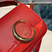 Kitlife Chloe C Double Carry Bag In Shiny & Suede Calfskin Red – 16.5x5x14 cm - 4