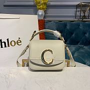 Kitlife Chloe C Double Carry Bag In Shiny & Suede Calfskin White – 16.5x5x14 cm - 1