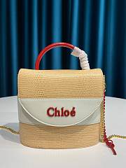 Kitlife Chloe Aby Lock Chain Bag In Embossed Lizard Effect On Calfskin & Smooth Calfskin Yello/White – 6035 MML02 - 16.5x7x15.5  cm - 1