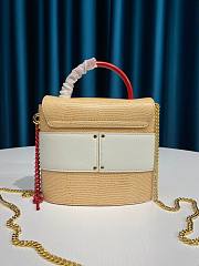 Kitlife Chloe Aby Lock Chain Bag In Embossed Lizard Effect On Calfskin & Smooth Calfskin Yello/White – 6035 MML02 - 16.5x7x15.5  cm - 5
