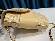 Kitlife Chloe Aby Lock Chain Bag In Embossed Lizard Effect On Calfskin & Smooth Calfskin Yello/White – 6035 MML02 - 16.5x7x15.5  cm - 2