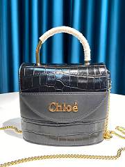 Kitlife Chloe Aby Lock Chain Bag In Embossed Crocodile Effect On Calfskin & Smooth Calfskin Black – 6035 MML02 - 16.5x7x15.5  cm - 1