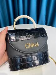 Kitlife Chloe Aby Lock Chain Bag In Embossed Crocodile Effect On Calfskin & Smooth Calfskin Black – 6035 MML02 - 16.5x7x15.5  cm - 5
