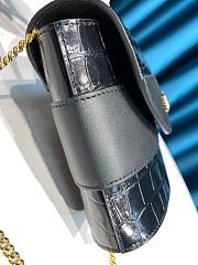 Kitlife Chloe Aby Lock Chain Bag In Embossed Crocodile Effect On Calfskin & Smooth Calfskin Black – 6035 MML02 - 16.5x7x15.5  cm - 3