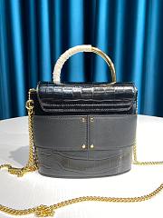 Kitlife Chloe Aby Lock Chain Bag In Embossed Crocodile Effect On Calfskin & Smooth Calfskin Black – 6035 MML02 - 16.5x7x15.5  cm - 2