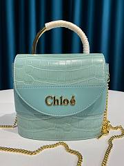 Kitlife Chloe Aby Lock Chain Bag In Embossed Crocodile Effect On Calfskin & Smooth Calfskin Light Cloud – 6035 MML02 - 16.5x7x15.5  cm - 1