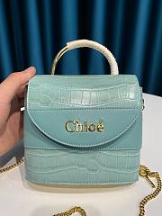 Kitlife Chloe Aby Lock Chain Bag In Embossed Crocodile Effect On Calfskin & Smooth Calfskin Light Cloud – 6035 MML02 - 16.5x7x15.5  cm - 2