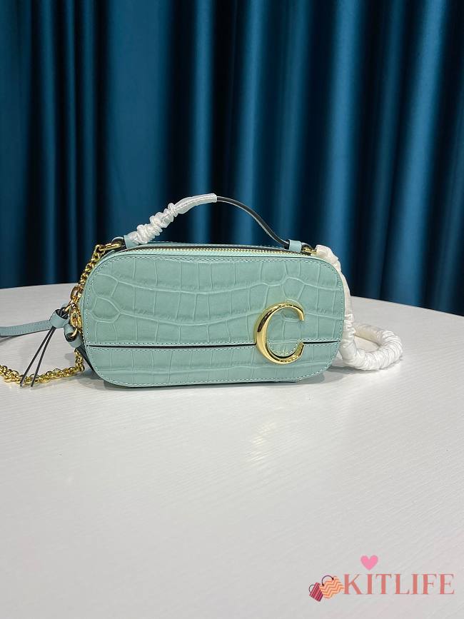 Kitlife Chloe C Vanity Bag Crocodile Leather Light Cloud – 6040 – 19x10x7 cm - 1
