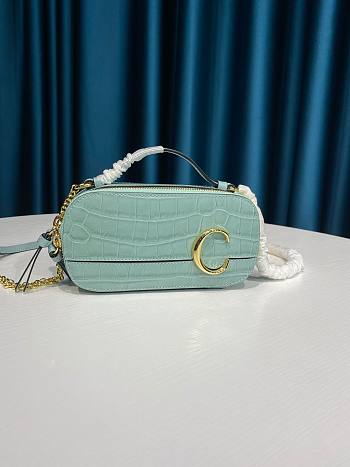 Kitlife Chloe C Vanity Bag Crocodile Leather Light Cloud – 6040 – 19x10x7 cm