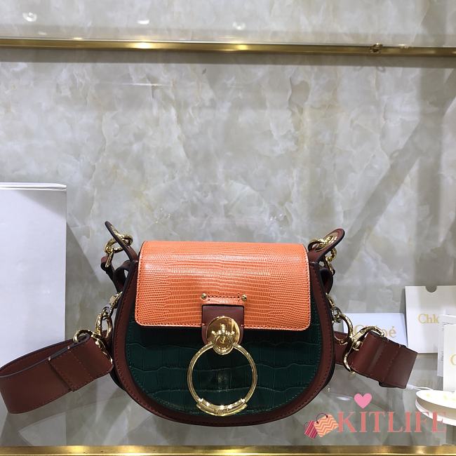 Kitlife Chloe Small Tess Crocodile Green/Orange/Brown – S1152 – 20.5x18.5x7.5 cm - 1