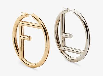 Kitlife Fendi F Gold and Palladium Earrings - 8AG797 - 5.5x5.5x0.6 cm