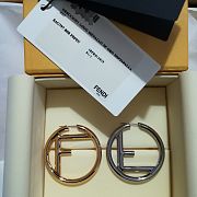 Kitlife Fendi F Gold and Palladium Earrings - 8AG797 - 5.5x5.5x0.6 cm - 5