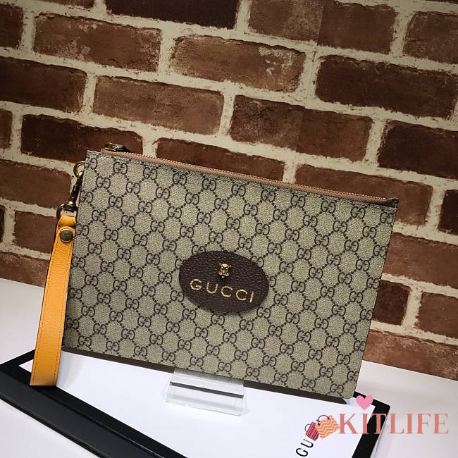 Kitlife Gucci Clutch GG Supreme Ebony/Beige – 473956 –30x20cm - 1