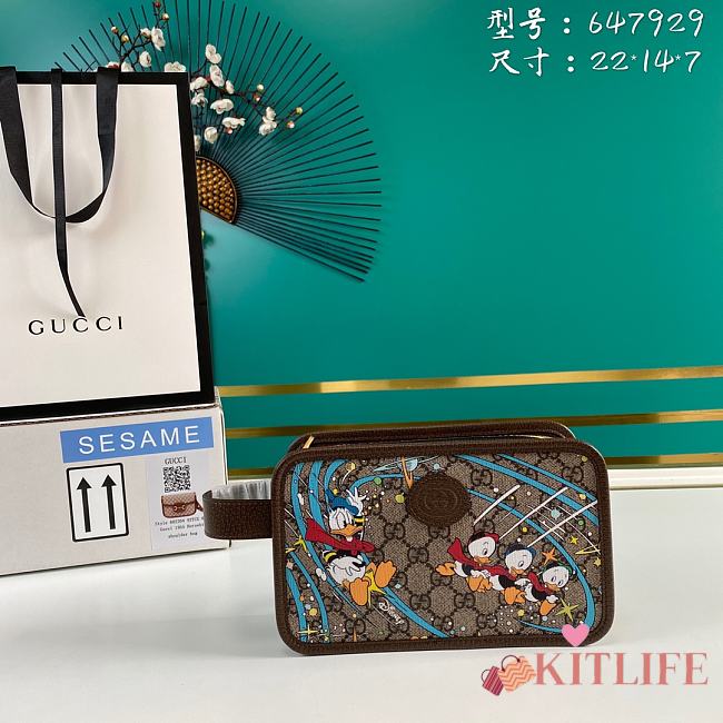 Kitlife Gucci GG Supreme Pouch Donal Duck – 647929 –22x14x7cm - 1
