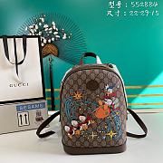 Kitlife Gucci GG Supreme Backpack Donal Duck Brown – 552884 –29x22x15cm - 1