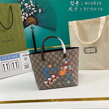 Kitlife Gucci GG Supreme Tote Donal Duck Brown – 410812 – 21x20x10 cm