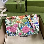 Kitlife Gucci Marmont Flap Bag Floral/white leather – 476433 – 16.5x10x5cm - 2