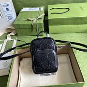 Kitlife Gucci GG Embossed Mini Bag Black – 658553 – 11.5×17×4cm - 1